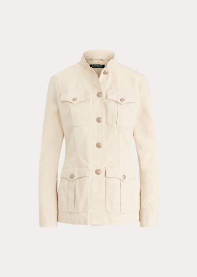 Chaquetas Ralph Lauren Mujer Beige - Stretch-Cotton Canvas - RUXTG8574